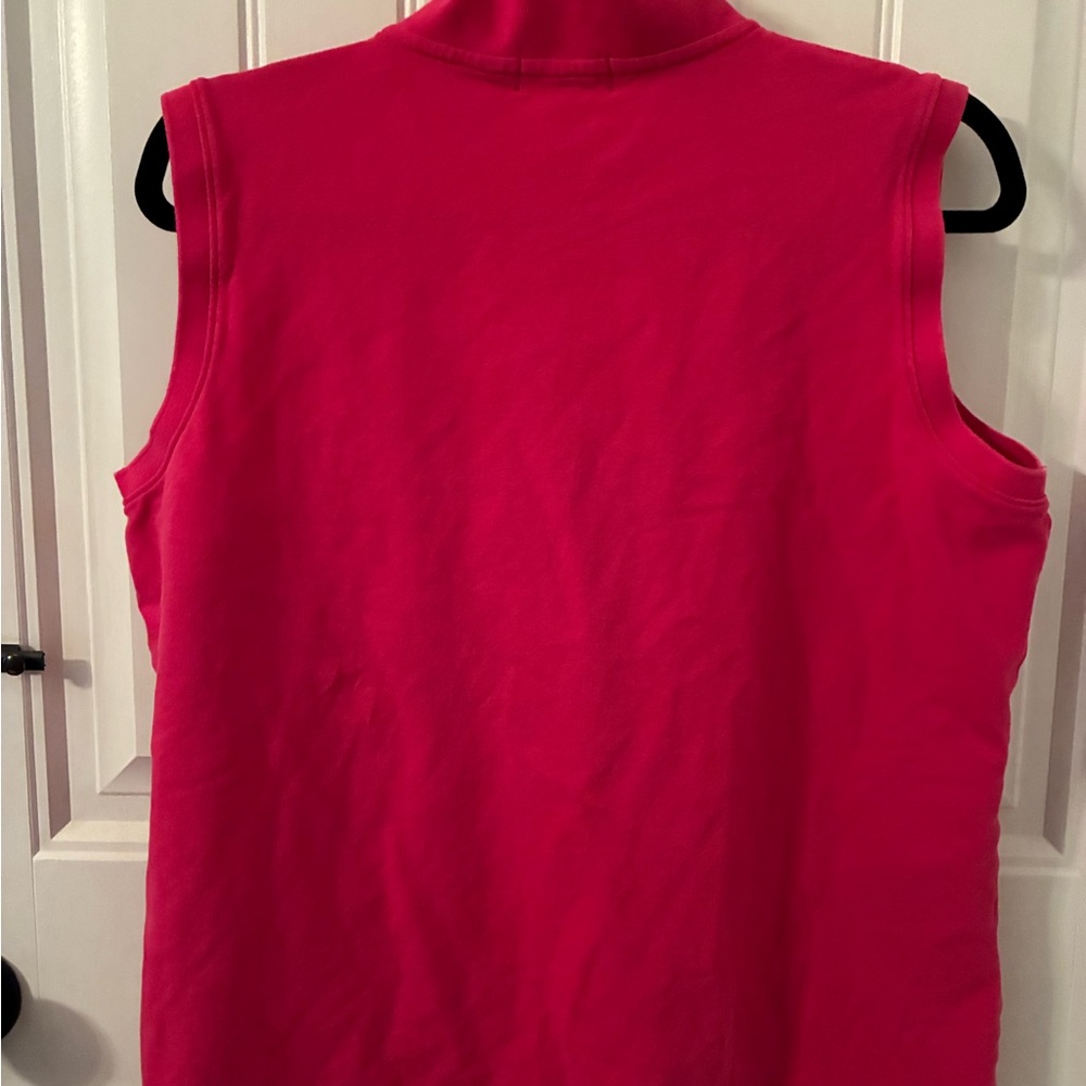 Vineyard Vines Women's Bright Pink Button Down Sleeveless Shirt - Picture 4 of 4